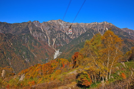 紅葉の新穂高ロープウェイ