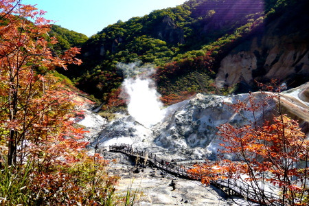 紅葉の登別