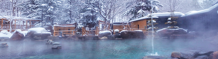 雪見露天風呂のある温泉宿