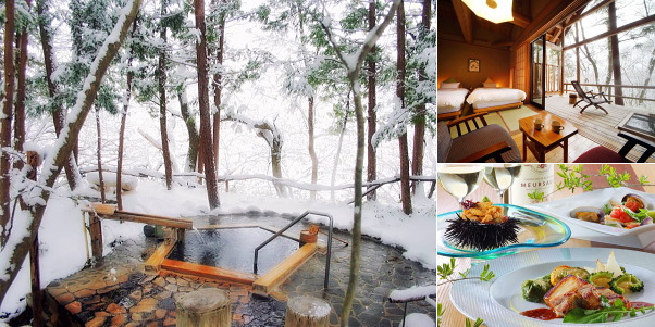 温泉山荘 だいこんの花の雪見温泉露天風呂