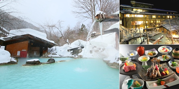 長野県の雪見温泉露天風呂