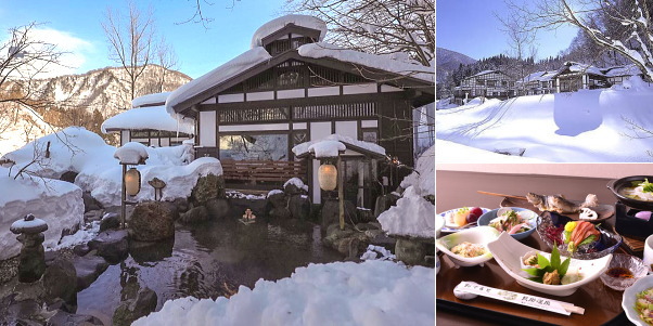 奥湯沢 貝掛温泉の雪見温泉露天風呂