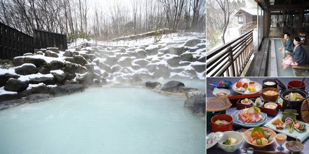 蔵王国際ホテルの雪見温泉露天風呂